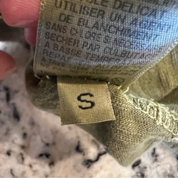 Free People Green Melrose Swing Tunic Top Size Small Green Oversized Raw Edges - Picture 12 of 16